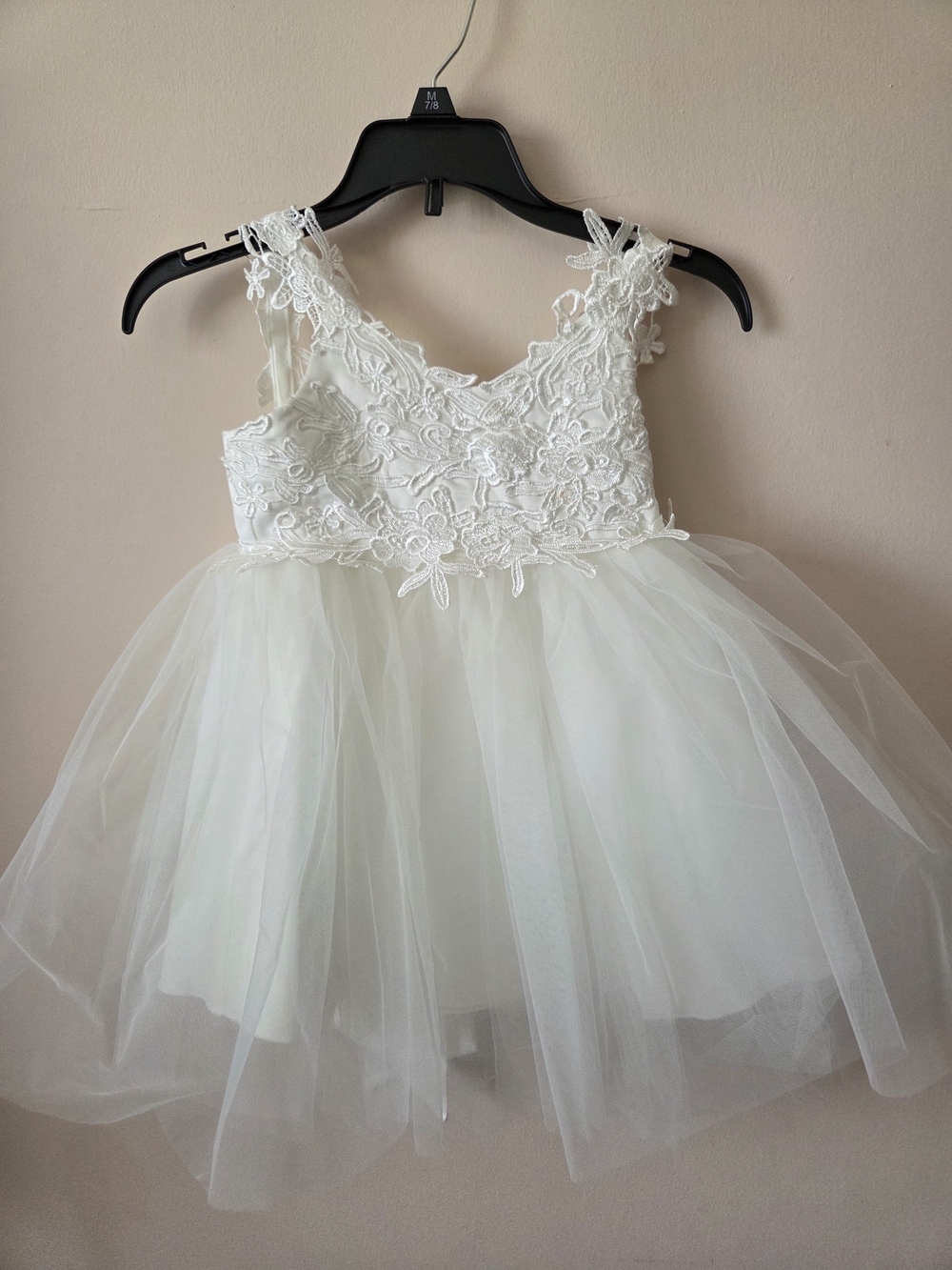 White Lace & Tulle Kids Dress - Elegant Flower Girl Dress